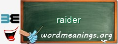 WordMeaning blackboard for raider